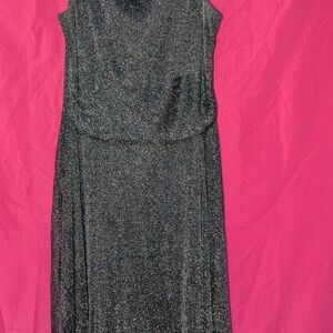 Perceptions NY Elegant Black Glitter Dress Womans Size 16